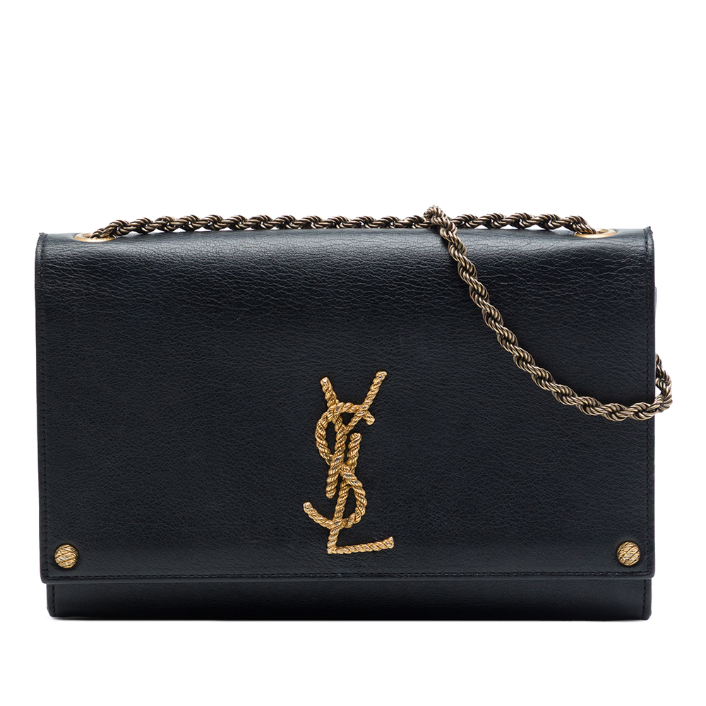 Pre-Loved Saint Laurent Medium Smooth Calfskin Braided Monogram Kate Crossbody